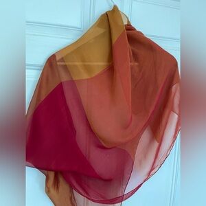 Gauzy minimalist colorblocked scarf